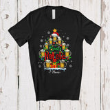 MacnyStore - Personalized Buon Natale; Merry Christmas Lights Santa Beer; Custom Name Italian Beer Family T-Shirt