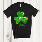 MacnyStore - Personalized CNA Lucky Charm; Joyful St. Patrick's Day Custom Name Irish Nurse Tools Shamrocks T-Shirt