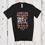 MacnyStore - Personalized Caffeine Required Pre-K; Happy Halloween Skeleton Coffee; Custom Name Teacher T-Shirt