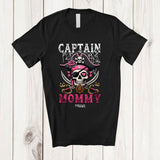 MacnyStore - Personalized Captain Mommy; Amazing Halloween Costume Pirate Skull; Custom Name Family T-Shirt