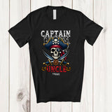 MacnyStore - Personalized Captain Uncle; Amazing Halloween Costume Pirate Skull; Custom Name Family T-Shirt