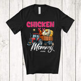 MacnyStore - Personalized Chicken Mommy; Humorous Mother's Day Chicken On Trailer Tractor; Custom Name Farmer T-Shirt