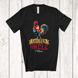MacnyStore - Personalized Chicken Uncle; Proud Father's Day Vintage Chicken Sunglasses; Custom Name Farmer T-Shirt