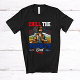 MacnyStore - Personalized Chill the Fourth Out; Humorous 4th of July Custom Name Men Drinking Patriotic T-Shirt