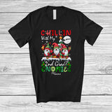 MacnyStore - Personalized Chillin With 2nd Grade Gnomies; Joyful Christmas Custom Name Teacher Gnomes T-Shirt