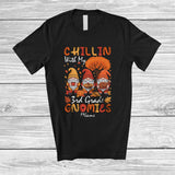 MacnyStore - Personalized Chillin With 3rd Grade Gnomies; Joyful Thanksgiving Custom Name Teacher Gnomes T-Shirt