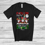 MacnyStore - Personalized Chillin With 5th Grade Gnomies; Joyful Christmas Custom Name Teacher Gnomes T-Shirt