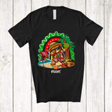 MacnyStore - Personalized Christmas In July; Joyful Summer Custom Name Dabbing Gingerbread; Rainbow T-Shirt