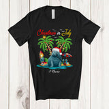 MacnyStore - Personalized Christmas In July; Lovely Summer Vacation Custom Name Manatee Beach; Sea Animal T-Shirt