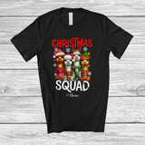 MacnyStore - Personalized Christmas Squad; Amusing Christmas Lights Four Alpacas; Custom Name Wild Animal T-Shirt