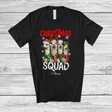 MacnyStore - Personalized Christmas Squad; Amusing X-mas Lights Four Llamas; Custom Name Wild Animal T-Shirt