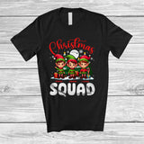 MacnyStore - Personalized Christmas Squad; Awesome X-mas Custom Name Three Elf; Snowing Family T-Shirt