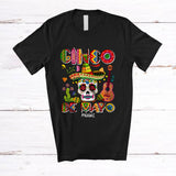 MacnyStore - Personalized Cinco De Mayo; Joyful Custom Name Mexican Sugar Skull Sombrero Guitar T-Shirt