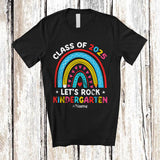 MacnyStore - Personalized Class Of 2025 Rock Kindergarten; Joyful Back To School Rainbow; Custom Name Students T-Shirt