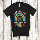 MacnyStore - Personalized Class Of 2025 Rock Pre-K; Joyful Back To School Rainbow; Custom Name Students T-Shirt