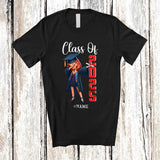 MacnyStore - Personalized Class Of 2025; Joyful Graduation Seniors Dabbing Girl; Custom Name Women Graduate T-Shirt