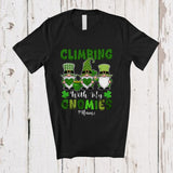 MacnyStore - Personalized Climbing With My Gnomies; Lovely St. Patrick's Day Custom Name Three Green Gnomes T-Shirt