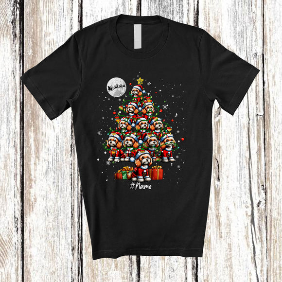 MacnyStore - Personalized Cockapoo Christmas Tree; Lovely Custom Name Santa Cockapoo Owner; Family T-Shirt