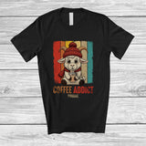 MacnyStore - Personalized Coffee Addict; Lovely Custom Name Goat Drinking Coffee; Goat Farmer Vintage Retro T-Shirt