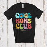 MacnyStore - Personalized Cool Moms Club; Lovely Mother's Day Groovy Flowers; Custom Name Mom Family T-Shirt