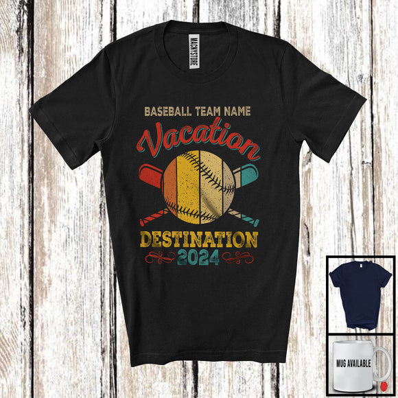 MacnyStore - Personalized Custom Baseball Team Name Vacation, Cool Vintage Summer Sport Trip 2024 T-Shirt