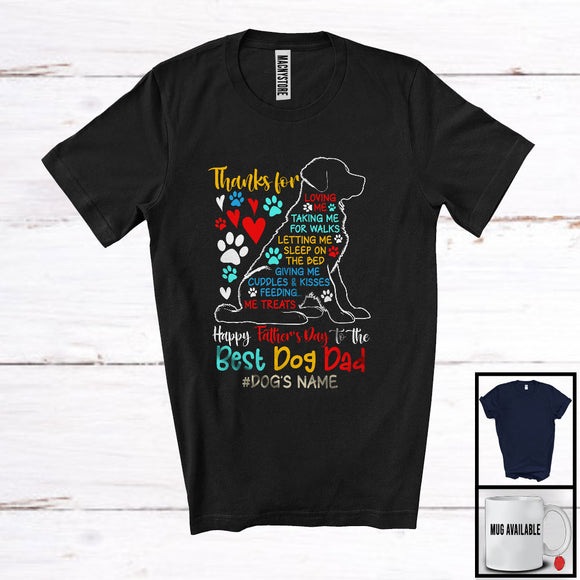 MacnyStore - Personalized Custom Dog Name Best Dog Dad Thanks For Loving Me, Happy Father's Day Family T-Shirt