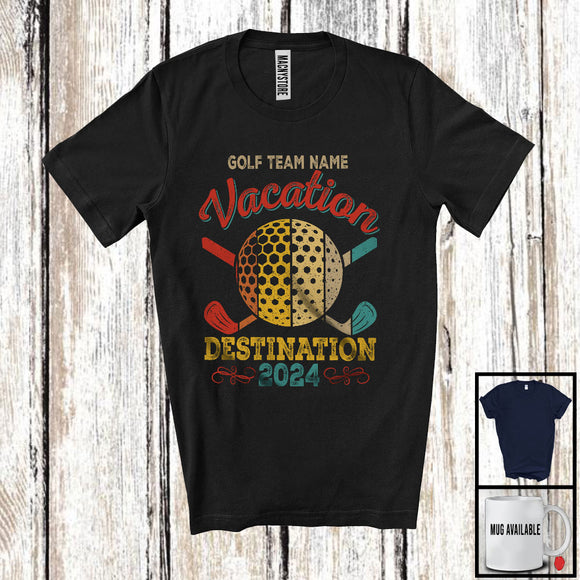 MacnyStore - Personalized Custom Golf Team Name Vacation, Cool Vintage Summer Golf, Sport Trip 2024 T-Shirt