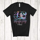 MacnyStore - Personalized Custom Name 1 and Mermazing; Amazing 1st Birthday Mermaid; Girls Family Group T-Shirt
