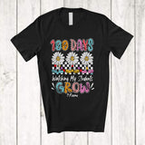 MacnyStore - Personalized Custom Name 100 Days Watching My Students Grow; Lovely School Three Daisy T-Shirt