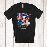 MacnyStore - Personalized Custom Name 1776; Joyful 4th Of July American Flag Sheep; Farm Farmer Patriotic T-Shirt