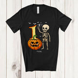MacnyStore - Personalized Custom Name 1st Birthday Skeleton; Amazing Halloween 1 Years Old Pumpkin; Family T-Shirt