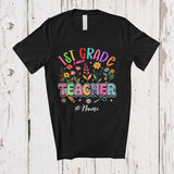 MacnyStore - Personalized Custom Name 1st Grade Teacher; Amazing Back To School Floral; Teacher Group T-Shirt