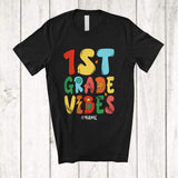 MacnyStore - Personalized Custom Name 1st Grade Vibes; Joyful First Day Of School 1st Grade Students T-Shirt