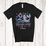 MacnyStore - Personalized Custom Name 2 and Mermazing; Amazing 2nd Birthday Mermaid; Girls Family Group T-Shirt
