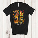MacnyStore - Personalized Custom Name 2025 Thanksgiving; Lovely Fall Leaf Avocado Turkey; Fruit Vegan T-Shirt