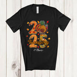 MacnyStore - Personalized Custom Name 2025 Thanksgiving; Lovely Fall Leaf Pineapple Turkey; Fruit Vegan T-Shirt