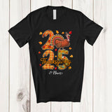 MacnyStore - Personalized Custom Name 2025 Thanksgiving; Lovely Fall Leaf Sausage Turkey; Food Family T-Shirt