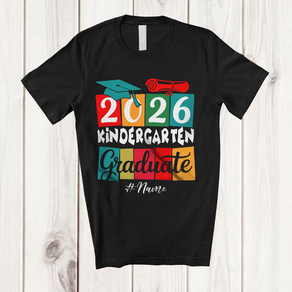 MacnyStore - Personalized Custom Name 2026 Kindergarten Graduate; Lovely Summer Vacation Last Day Of School T-Shirt