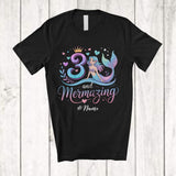 MacnyStore - Personalized Custom Name 3 and Mermazing; Amazing 3rd Birthday Mermaid; Girls Family Group T-Shirt