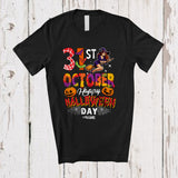 MacnyStore - Personalized Custom Name 31st October Happy Halloween Day; Humorous Flying Witch T-Shirt