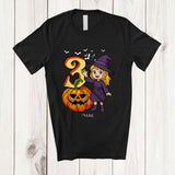 MacnyStore - Personalized Custom Name 3rd Birthday Witch; Amazing Halloween 3 Years Old Pumpkin; Family T-Shirt