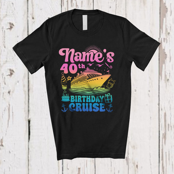 MacnyStore - Personalized Custom Name 40th Birthday Cruise; Joyful Cruise Ship Lover; Family Group.png T-Shirt