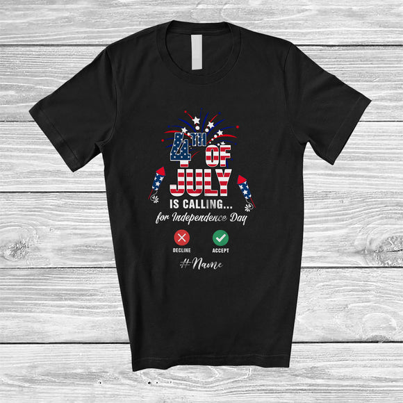 MacnyStore - Personalized Custom Name 4th Of July Calling; Humorous Independence Day US Flag; Patriotic T-Shirt
