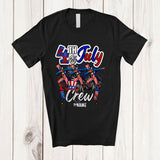 MacnyStore - Personalized Custom Name 4th Of July Crew; Cheerful Dabbing Uncle Sam Fireworks; Patriotic T-Shirt