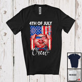 MacnyStore - Personalized Custom Name 4th Of July Crew, Lovely Pig Farmer Lover, American Flag Patriotic T-Shirt