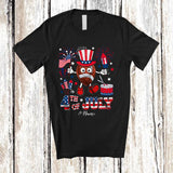 MacnyStore - Personalized Custom Name 4th Of July Football USA Flag; Joyful Custom Name Player; Patriotic T-Shirt