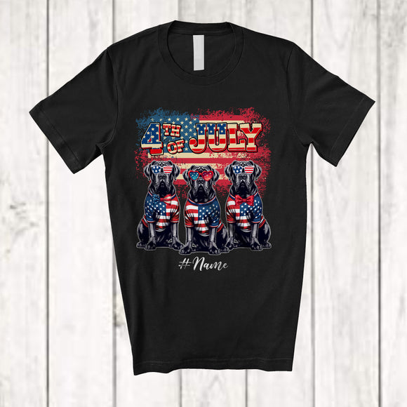 MacnyStore - Personalized Custom Name 4th Of July; Lovely US Flag Cane Corso Owner; Patriotic T-Shirt