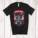 MacnyStore - Personalized Custom Name 4th of July With My Gnomies; Adorable USA Three Gnomes; Patriotic T-Shirt