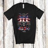 MacnyStore - Personalized Custom Name 4th of July; Lovely Three US Flag Beaver On Truck; Patriotic T-Shirt