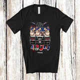 MacnyStore - Personalized Custom Name 4th of July; Lovely Three US Flag Chinchilla On Truck; Patriotic T-Shirt